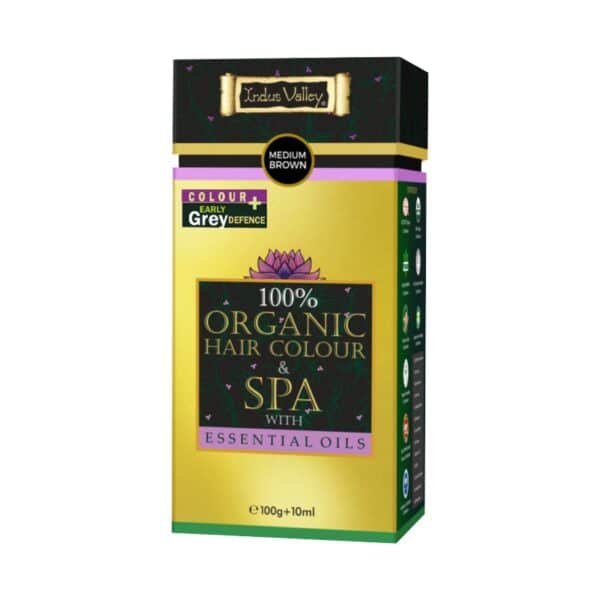 Indus Valley 100% Organic Hair Colour & Spa with Essential Oil- Light Brown