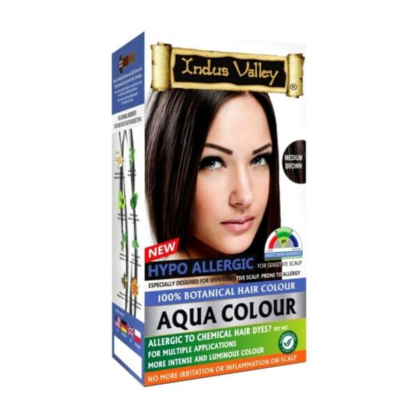 INDUS VALLEY Hypo Allergic Aqua Hair Colour-Medium Brown