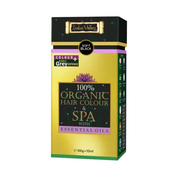 Indus Valley 100% Organic Hair Colour & Spa with Essential Oil- Soft Black