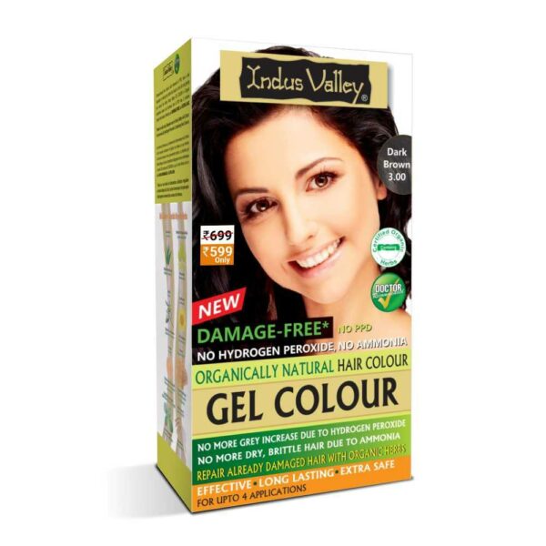 Indus Valley Organically Natural Damage free Gel Hair Color-Dark Brown