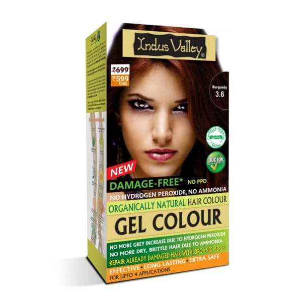 Indus Valley Organically Natural Damage free Gel Hair Color-Burgundy