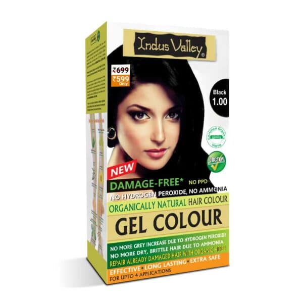 Indus Valley Organically Natural Damage free Gel Hair Color-Black