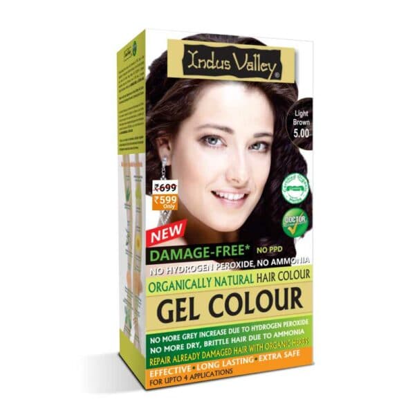 Indus Valley Organically Natural Damage free Gel Hair Color-Light Brown